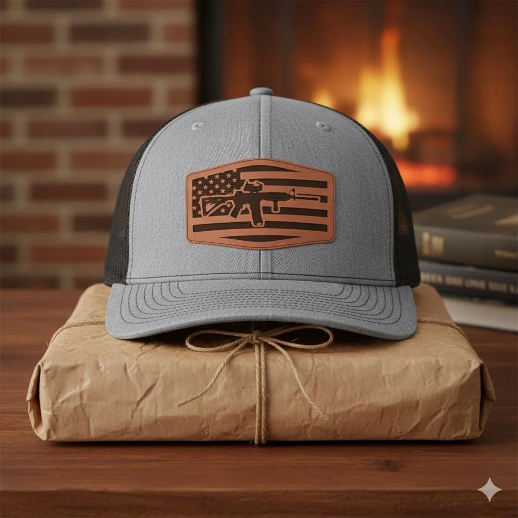 View 6 of American Flag Rifle Trucker Hat