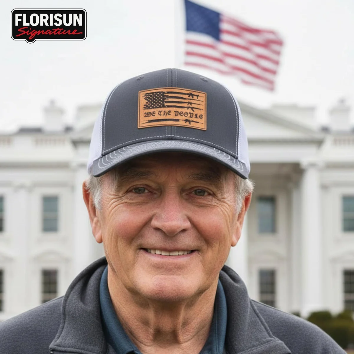 View 2 of American Flag Trucker Hat