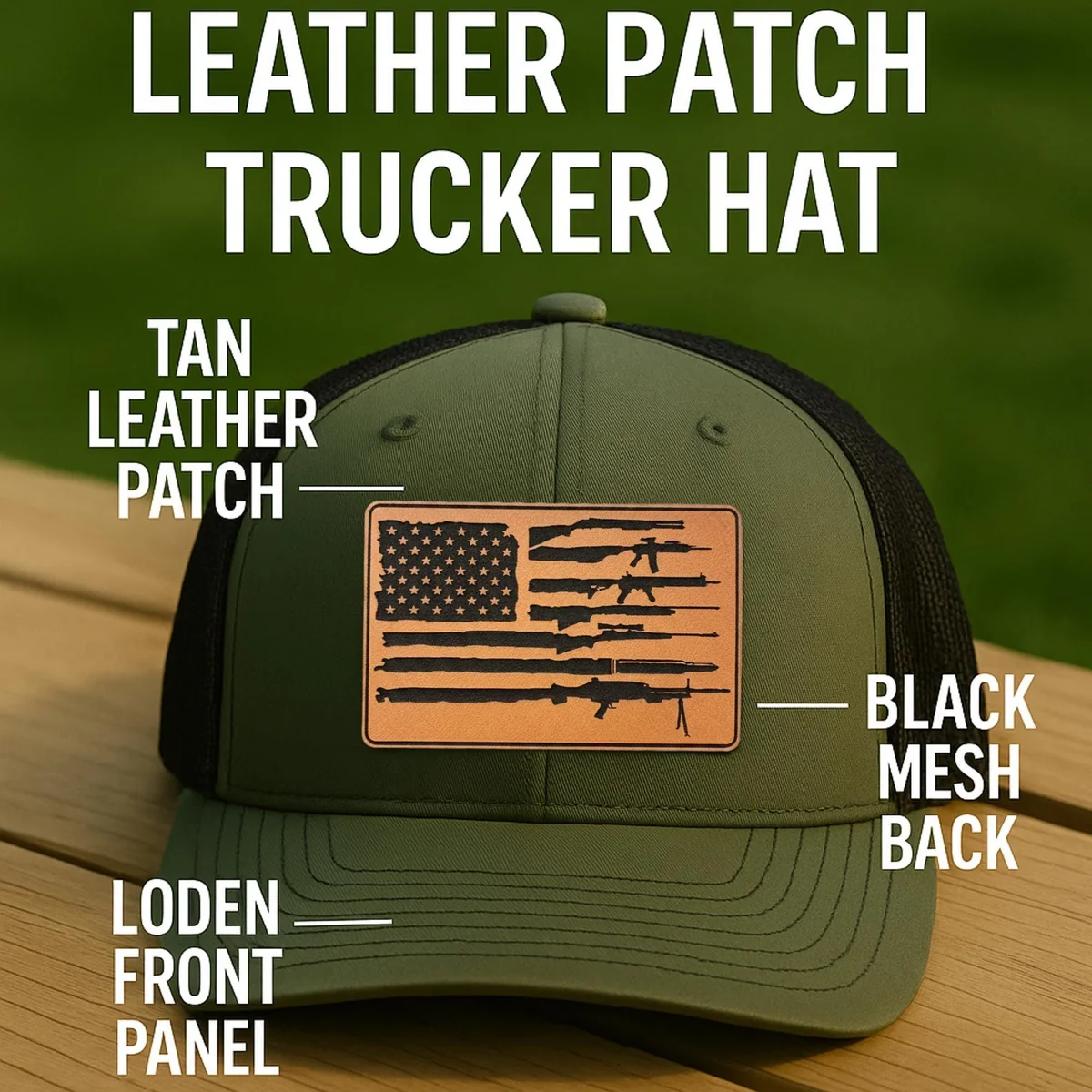 View 4 of American Flag Trucker Hat