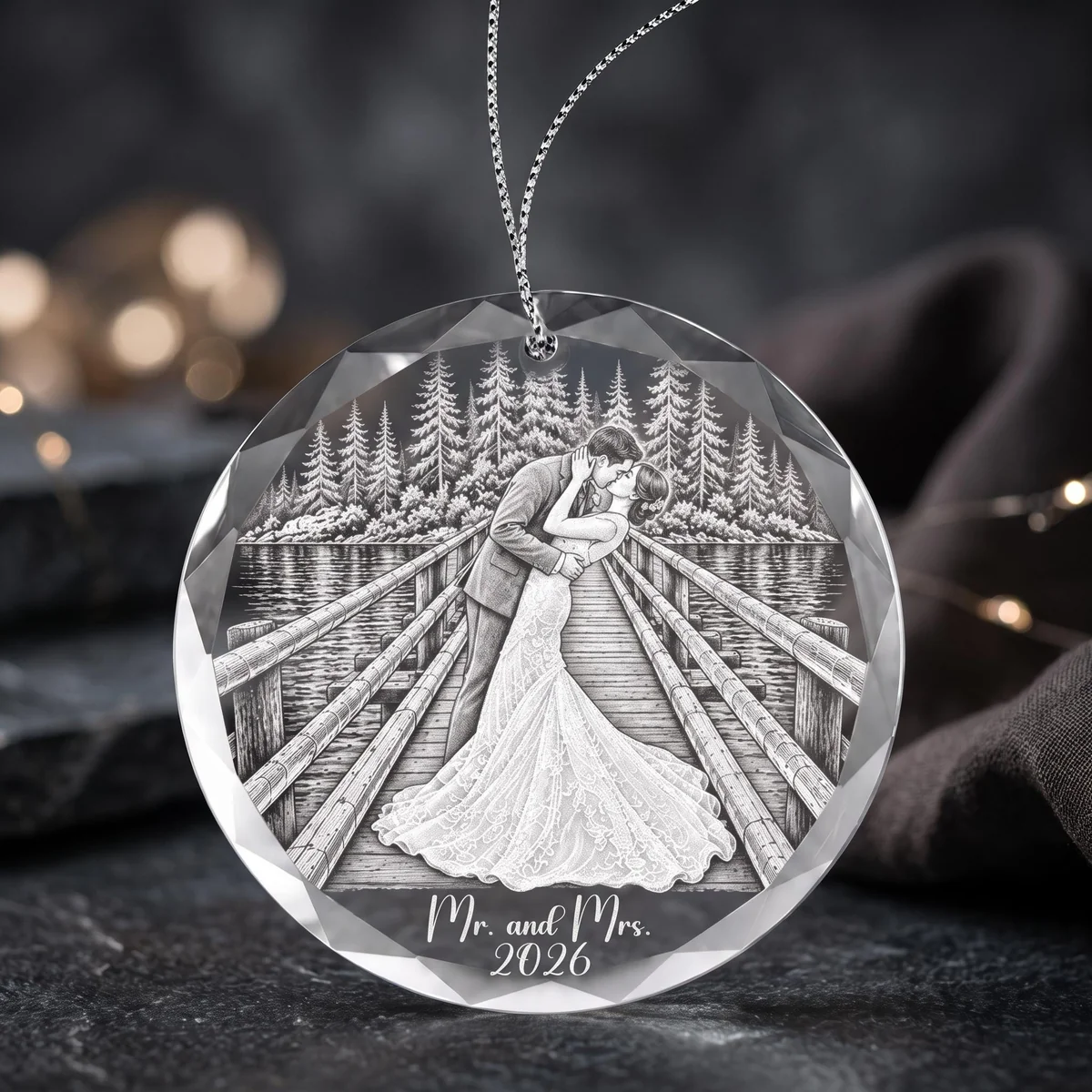 View 6 of Custom Photo Mr and Mrs Ornament 2026