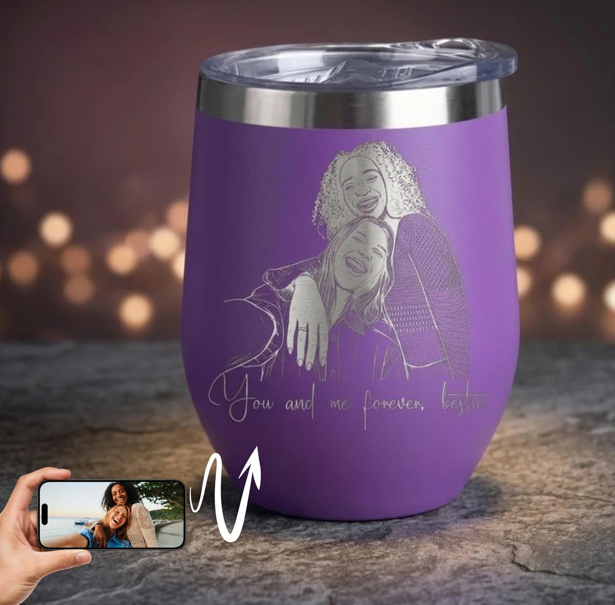 Custom Photo Wine Tumbler