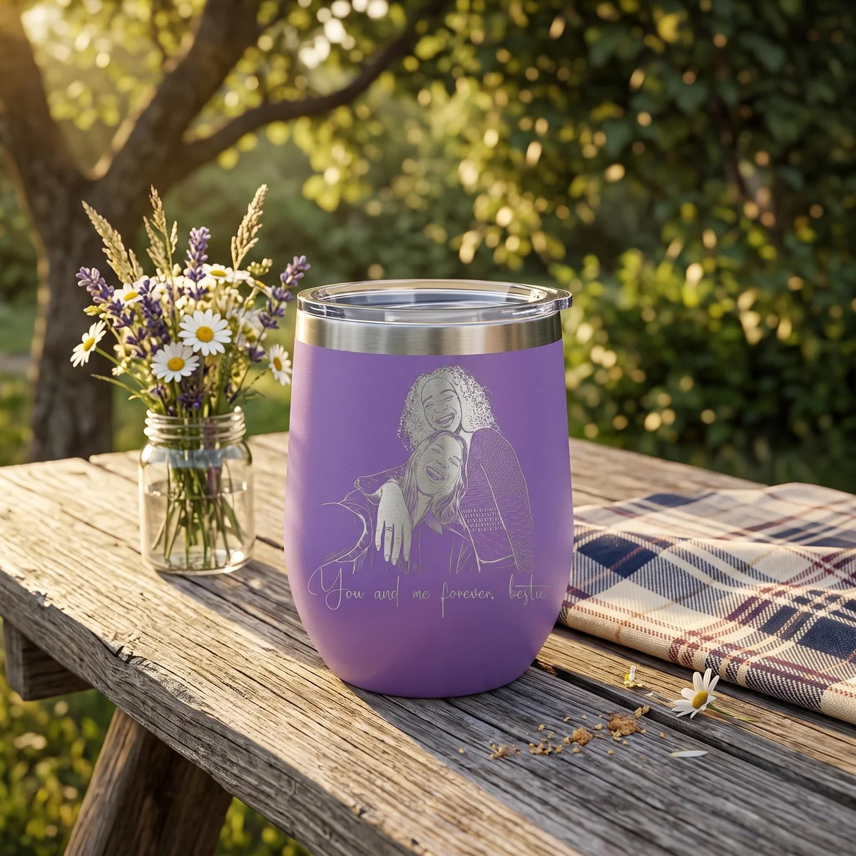View 5 of Custom Photo Wine Tumbler
