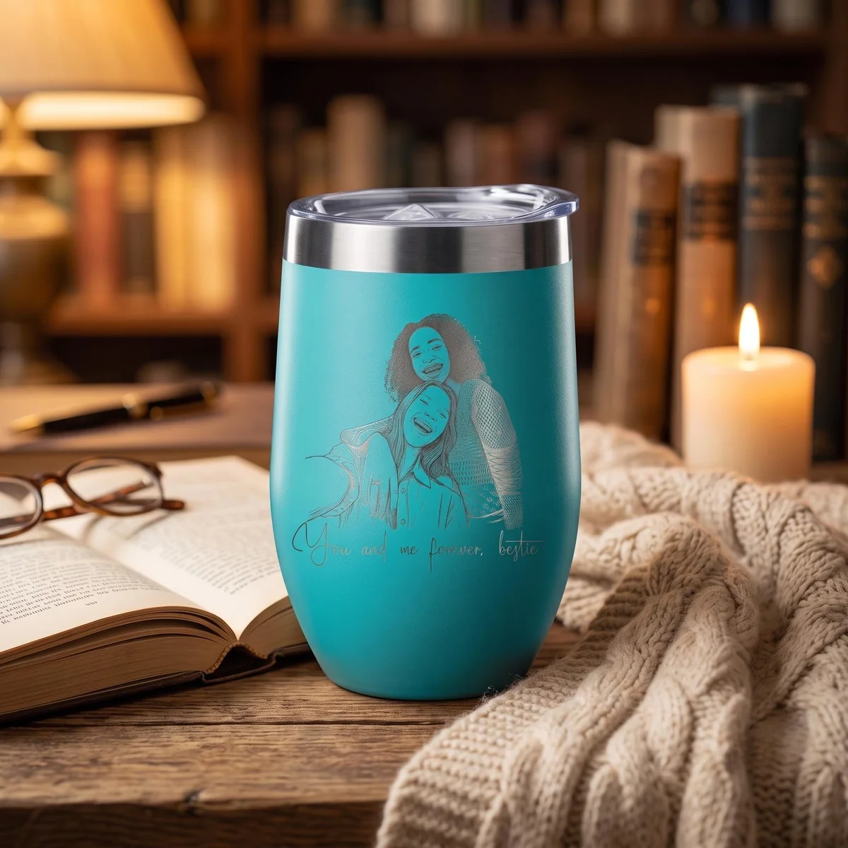 View 6 of Custom Photo Wine Tumbler
