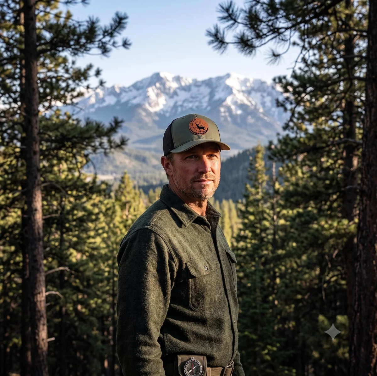 View 6 of Deer Leatherette Patch Trucker Hat