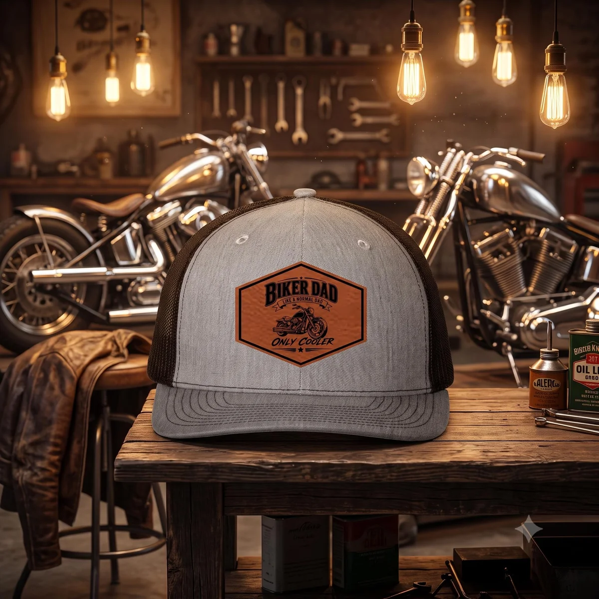 Funny Biker Dad Trucker Hat