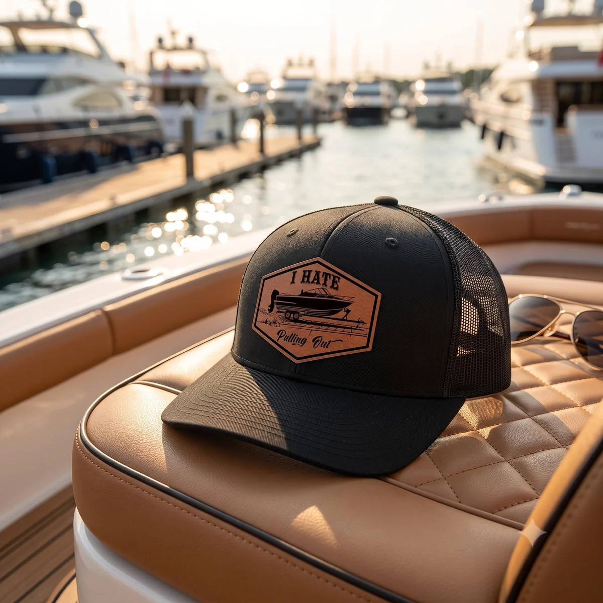 View 6 of Funny Boating Trucker Hat