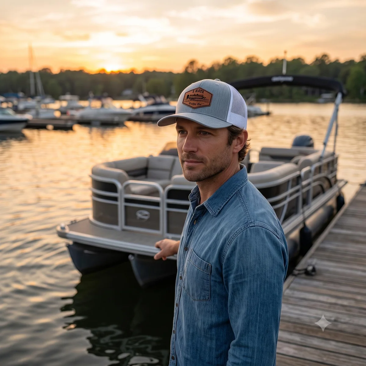 View 5 of Funny Pontoon Boat Trucker Hat