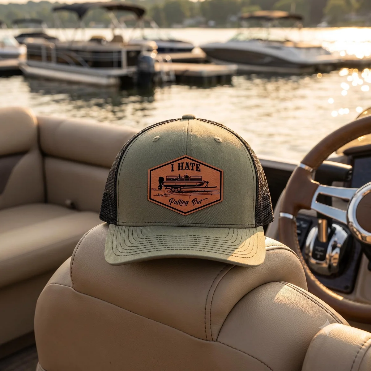 View 6 of Funny Pontoon Boat Trucker Hat