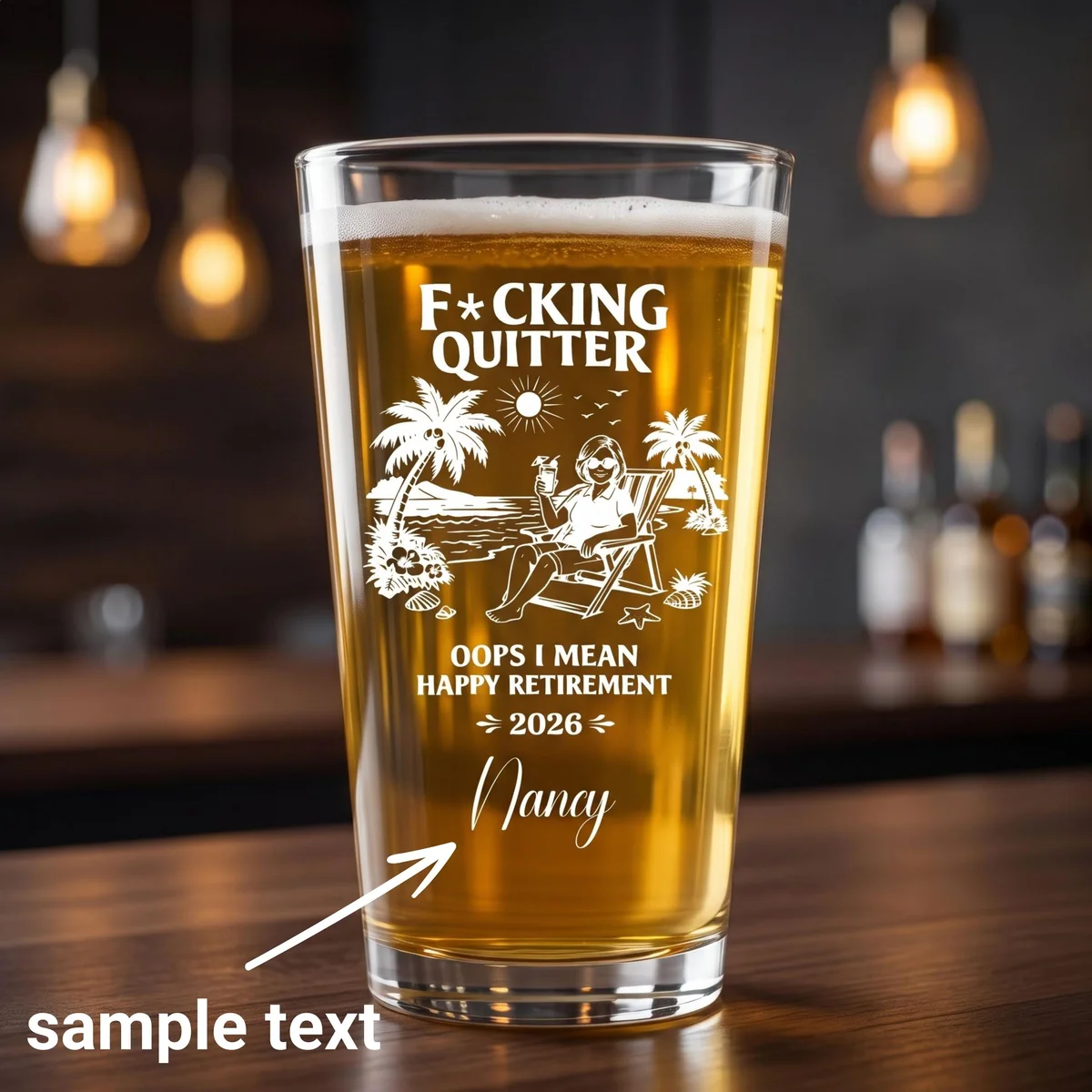 View 2 of Funny Retirement Pint Glass