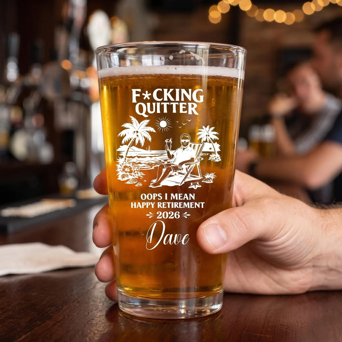 View 4 of Funny Retirement Pint Glass