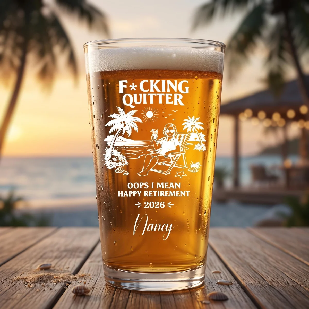 View 5 of Funny Retirement Pint Glass