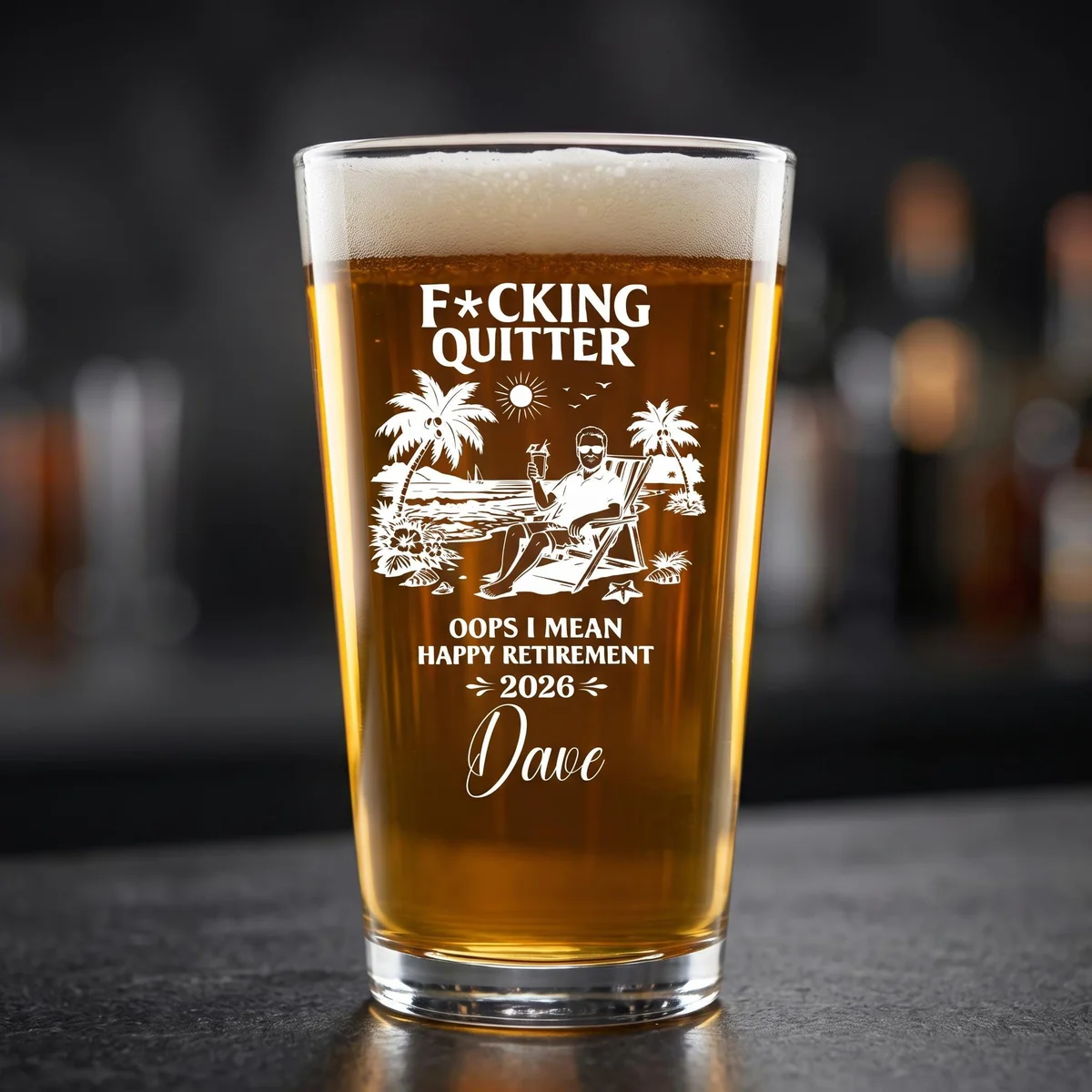 View 6 of Funny Retirement Pint Glass