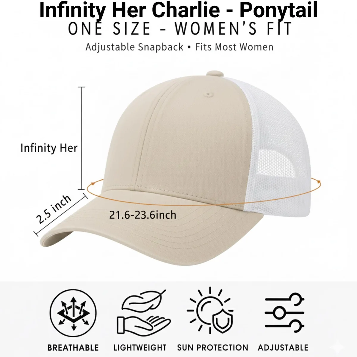View 5 of I Like My Husband A Little Bit Younger Ponytail Trucker Hat