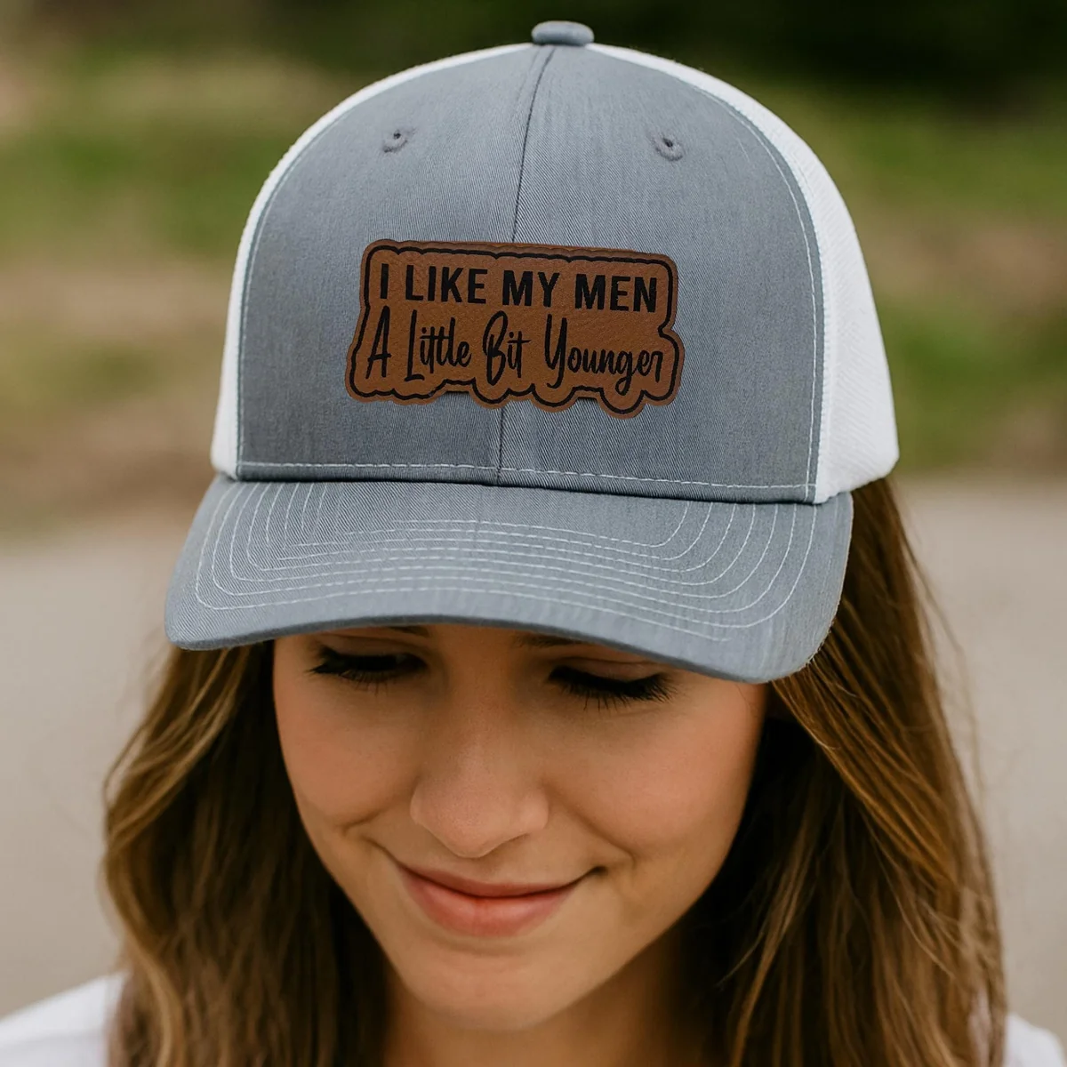 View 3 of I Like My Man A Little Bit Younger Trucker Hat