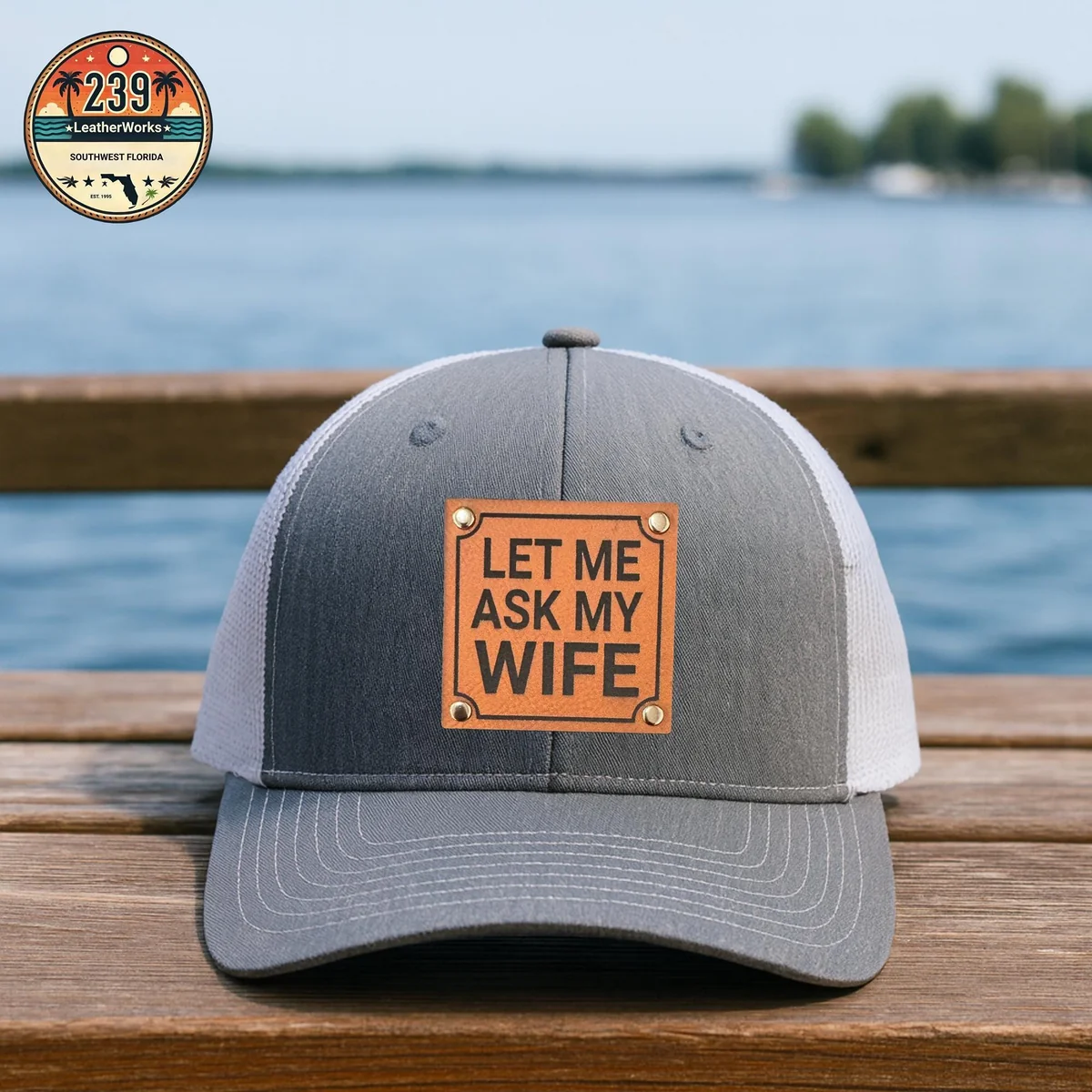 View 2 of Let Me Ask My Wife Trucker Hat