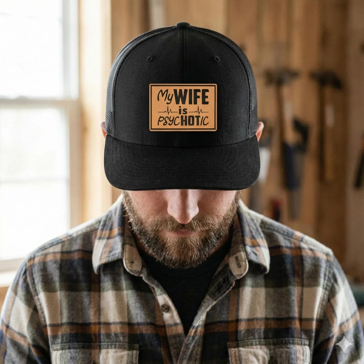 View 5 of My Wife Is Psychotic Trucker Hat