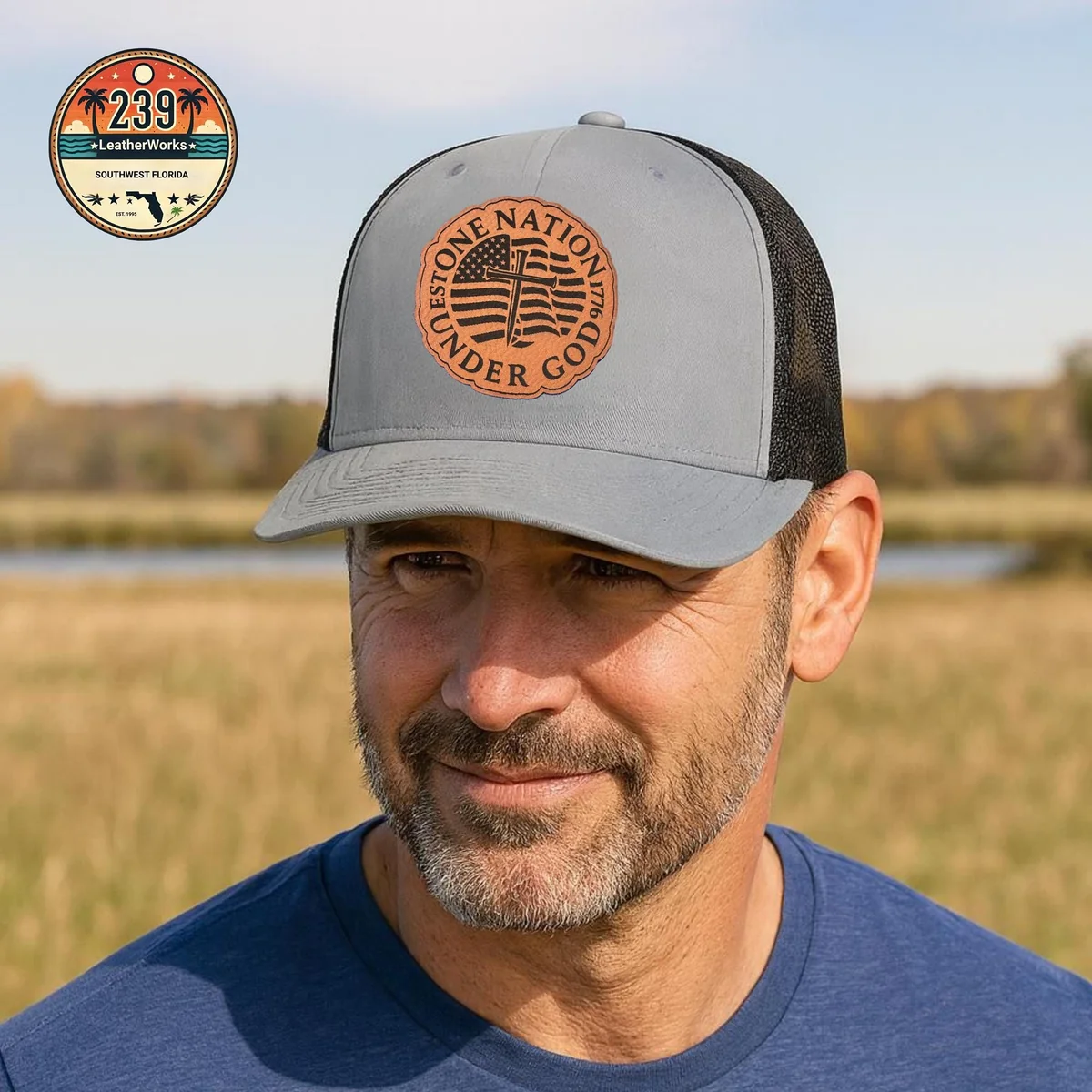 View 2 of One Nation Under God Trucker Hat