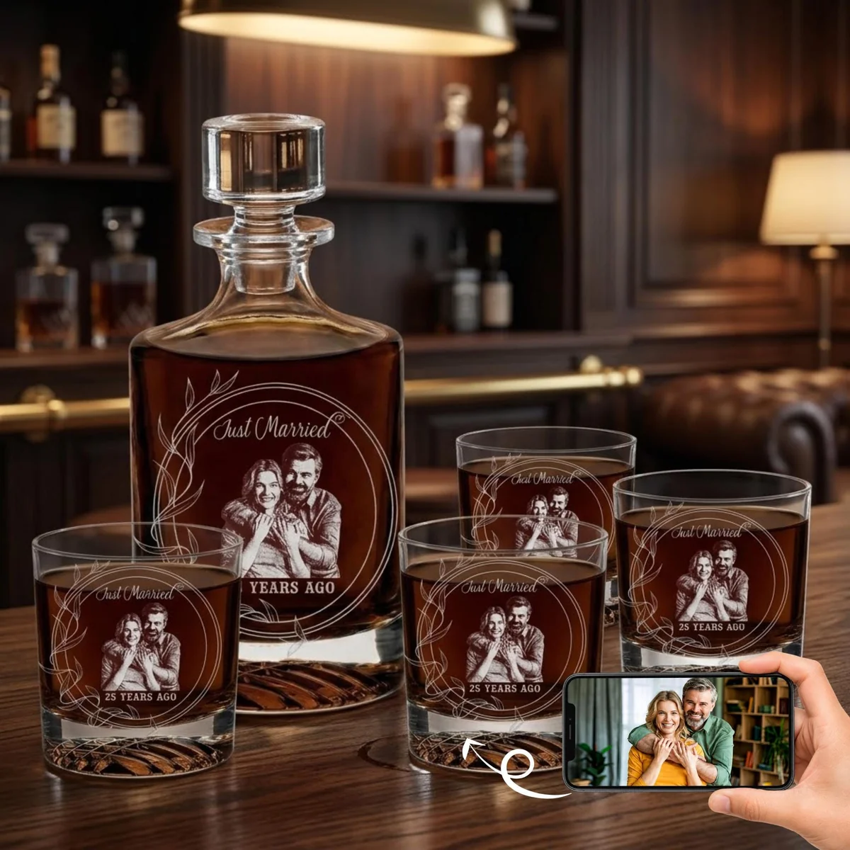 Personalized Anniversary Decanter Set