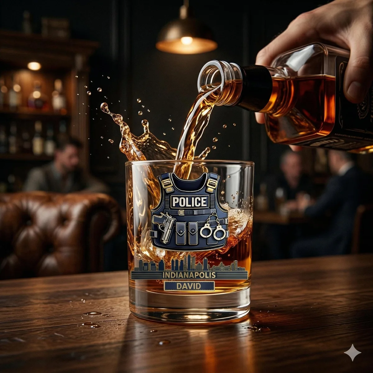 View 6 of Personalized City Skyline Whiskey Glass