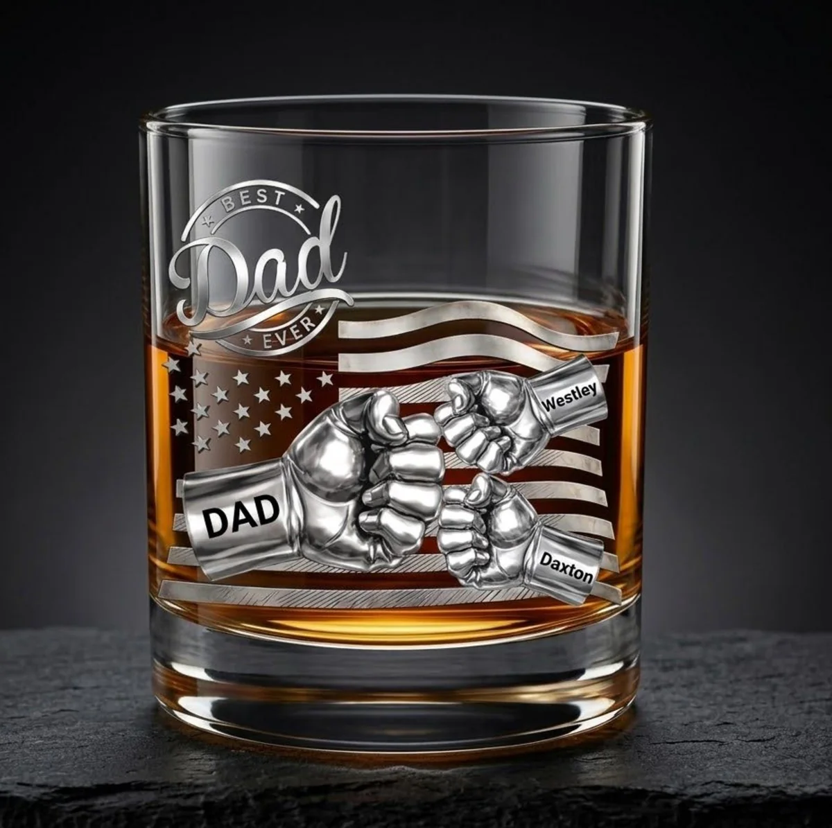 Personalized Dad Whiskey Glass