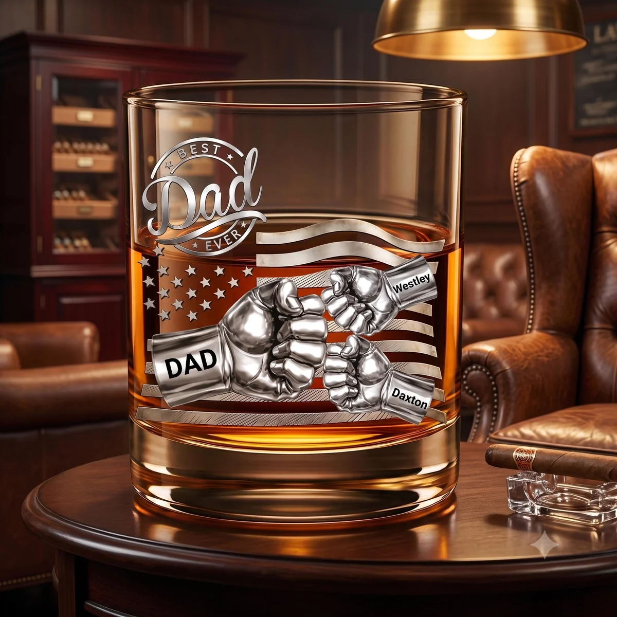 View 6 of Personalized Dad Whiskey Glass