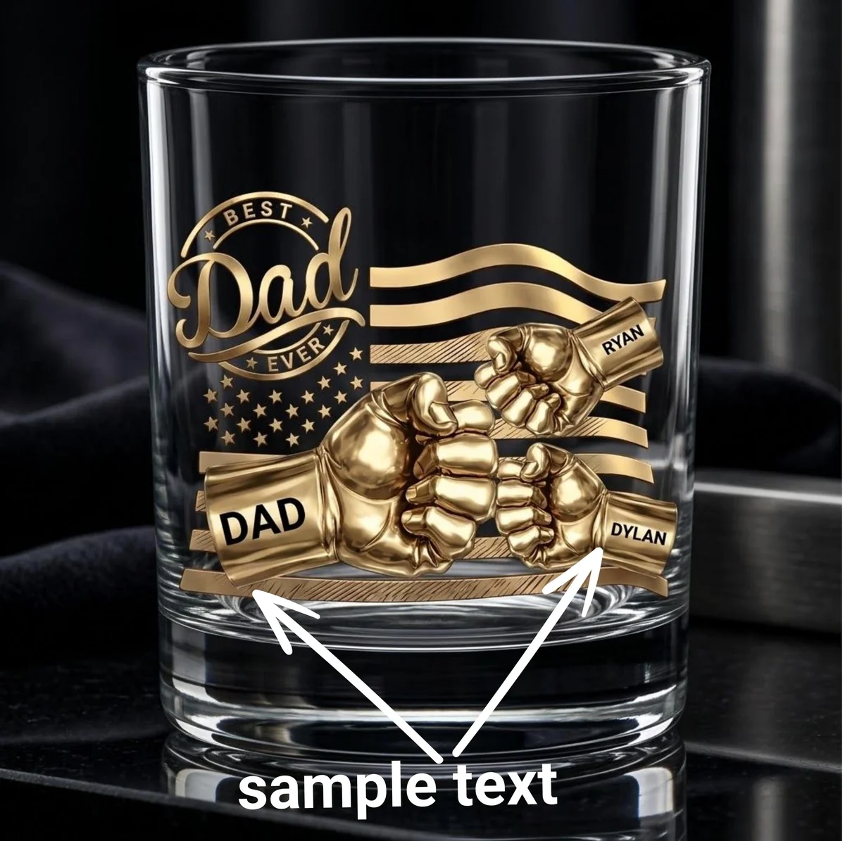 View 2 of Personalized Dad Whiskey Glass