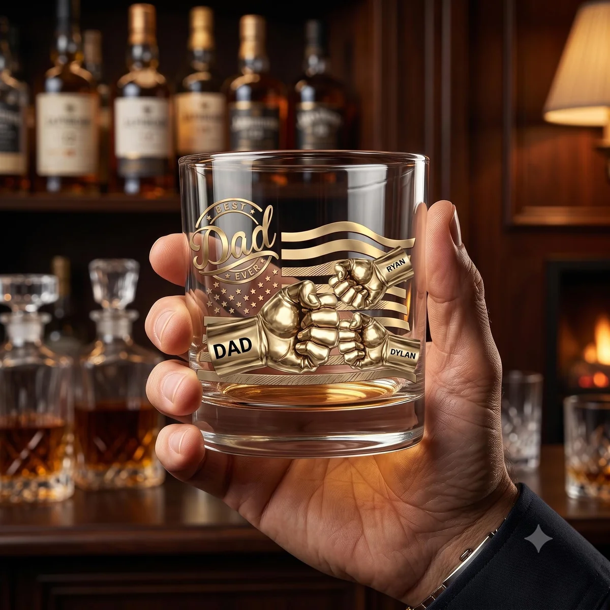 View 6 of Personalized Dad Whiskey Glass