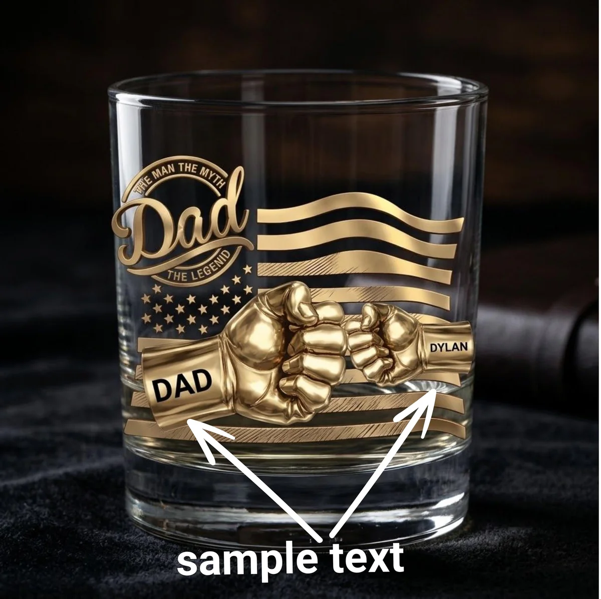View 2 of Personalized Dad Whiskey Glass