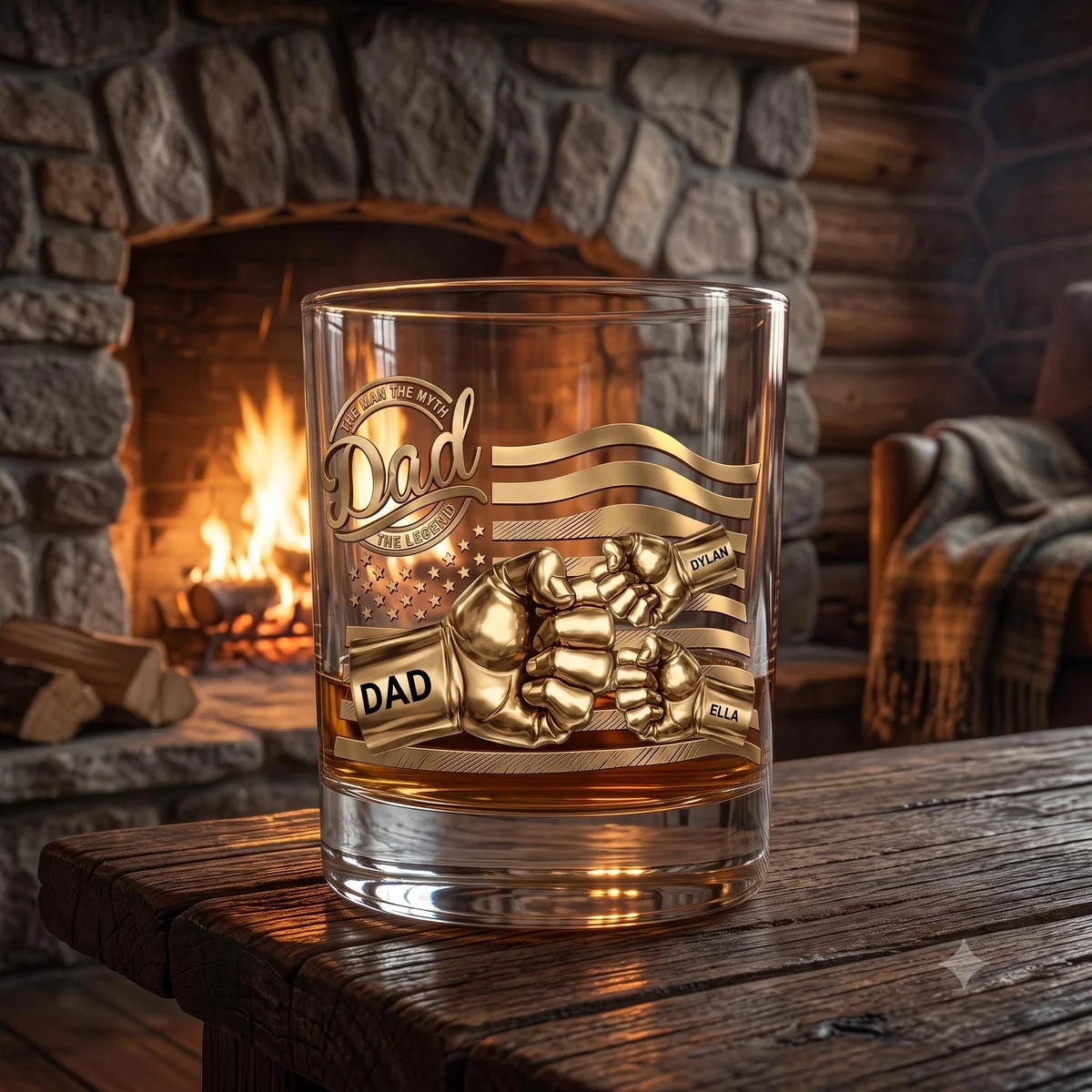 View 4 of Personalized Dad Whiskey Glass