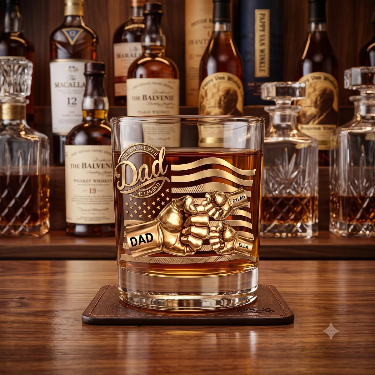 View 6 of Personalized Dad Whiskey Glass
