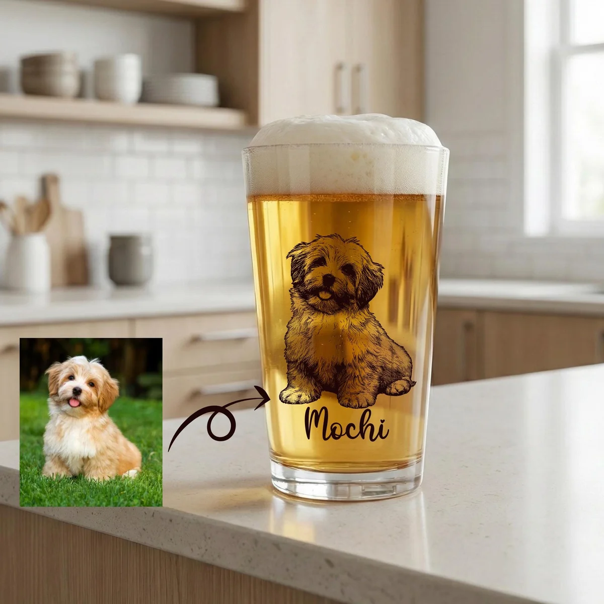 Personalized Dog Pint Glass 16 oz