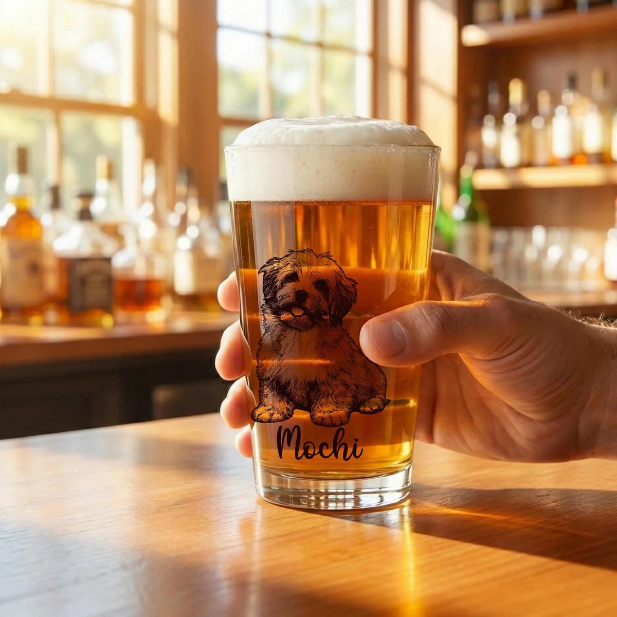 View 3 of Personalized Dog Pint Glass 16 oz