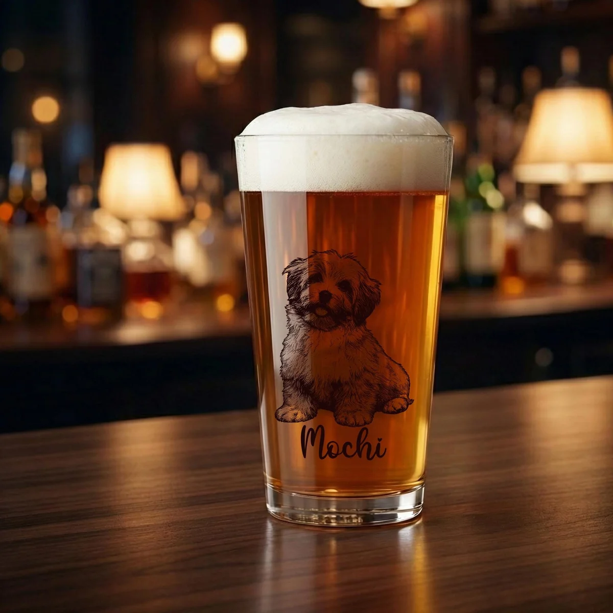 View 4 of Personalized Dog Pint Glass 16 oz