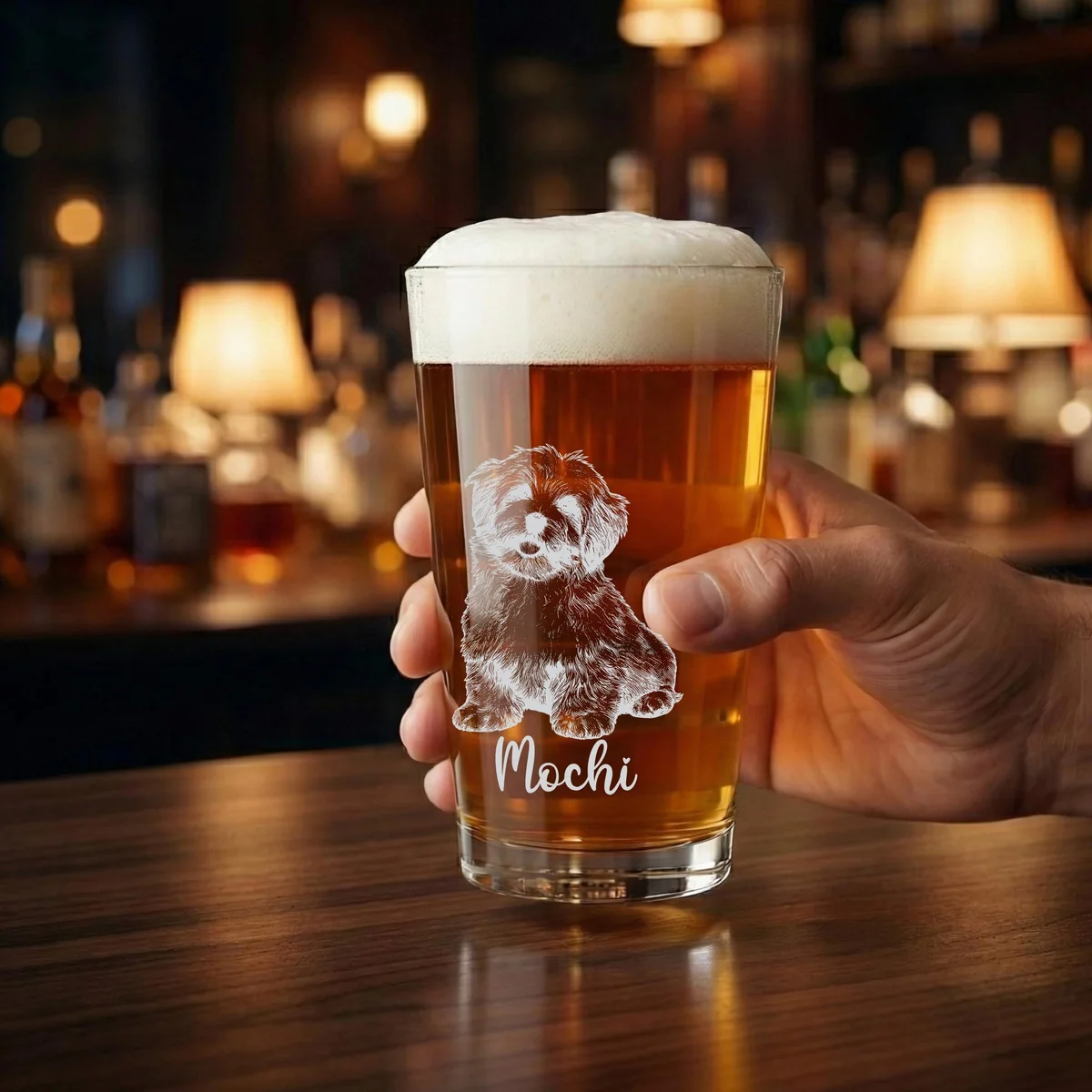 View 6 of Personalized Dog Pint Glass 16 oz