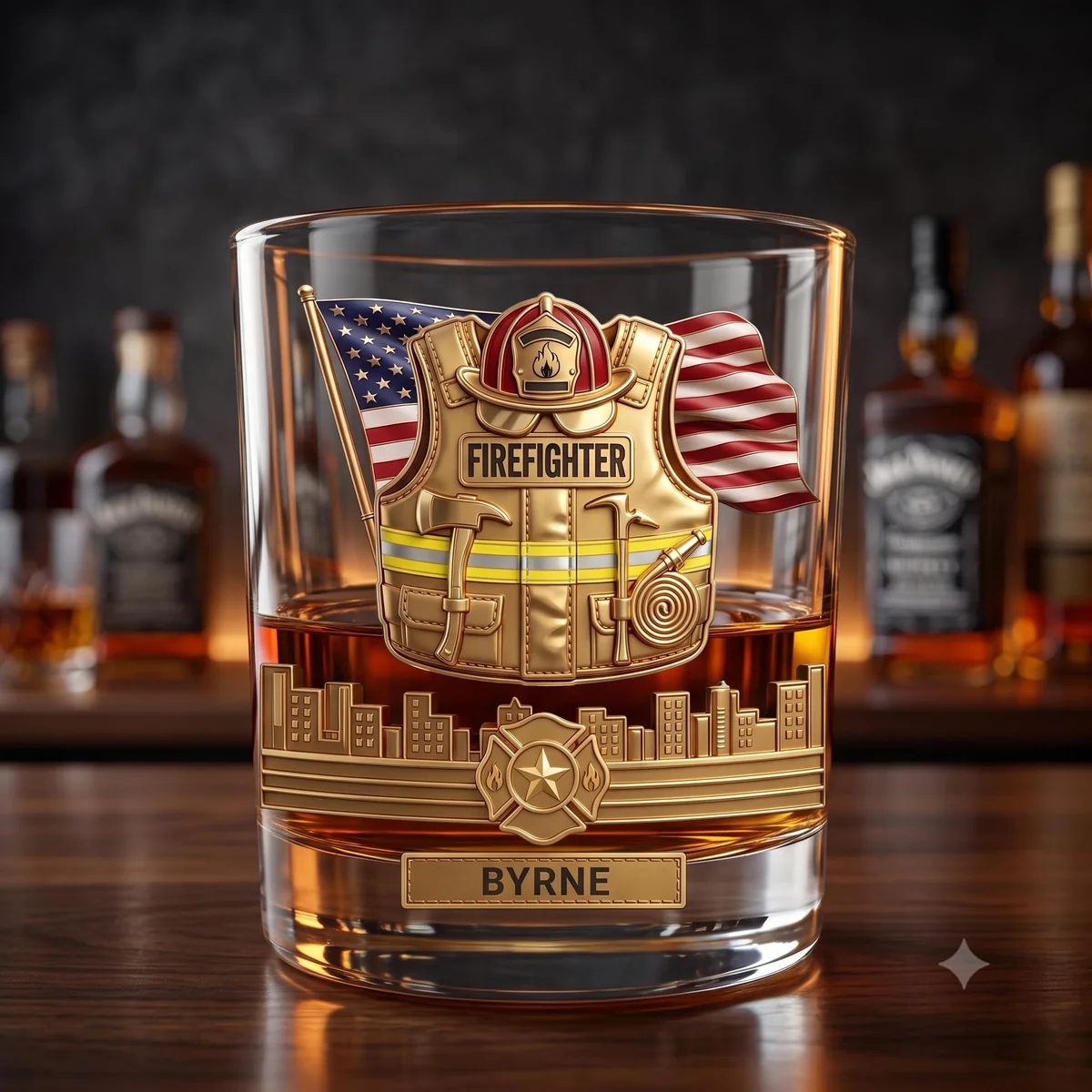 Personalized First Responder Whiskey Glass