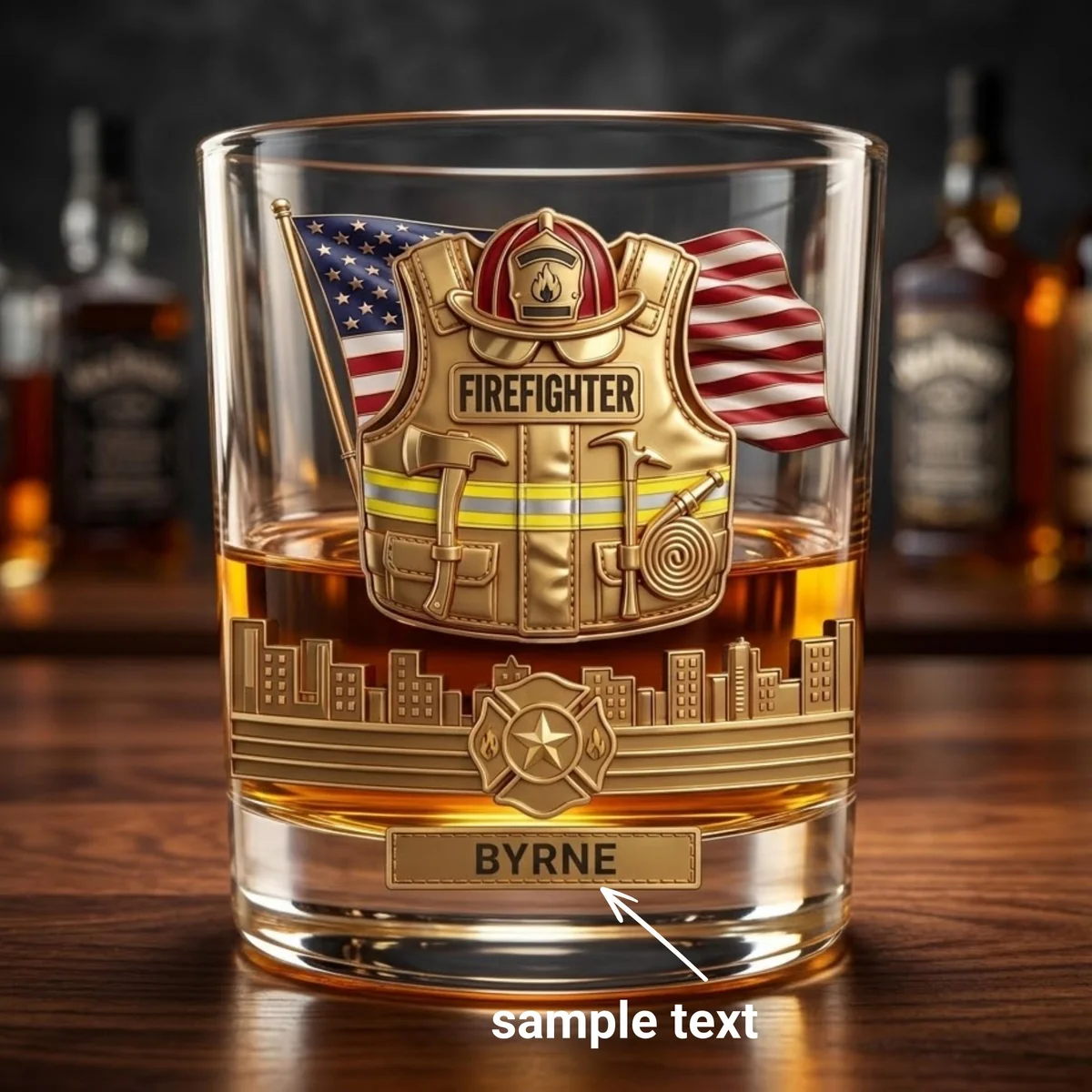 View 2 of Personalized First Responder Whiskey Glass