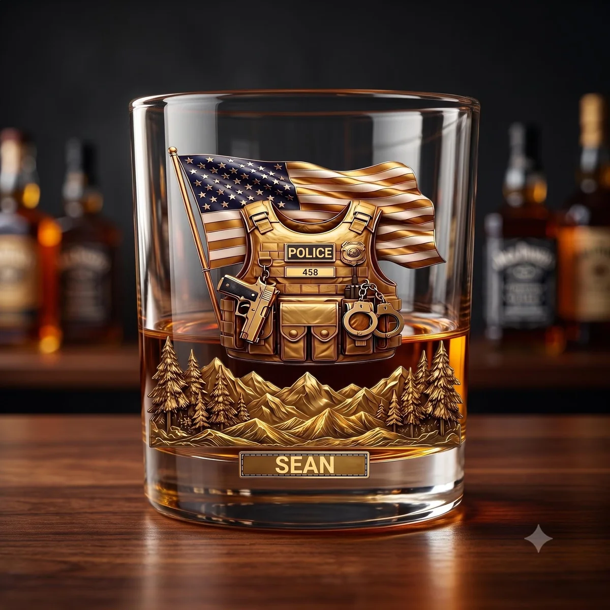 Personalized First Responder Whiskey Glass