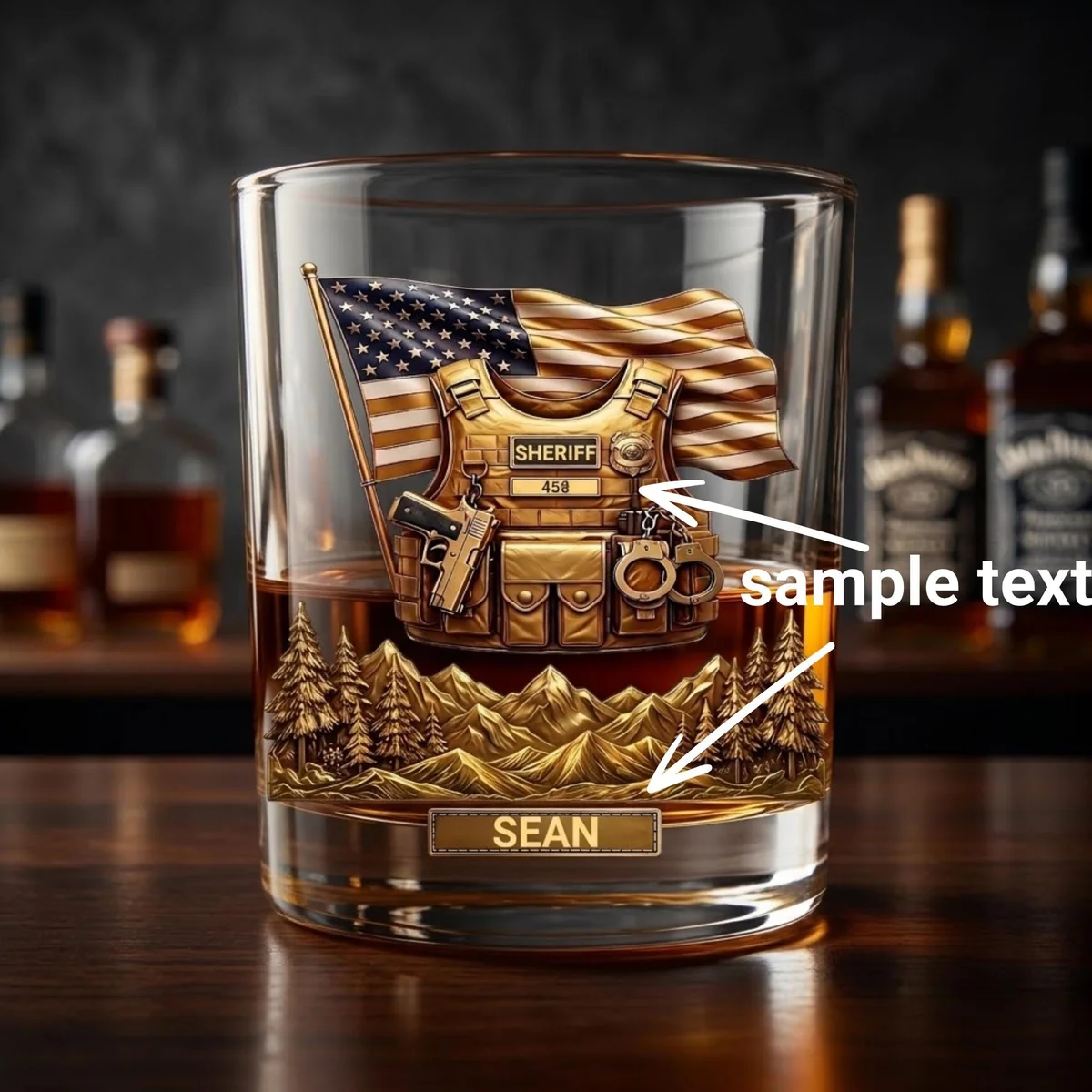 View 2 of Personalized First Responder Whiskey Glass