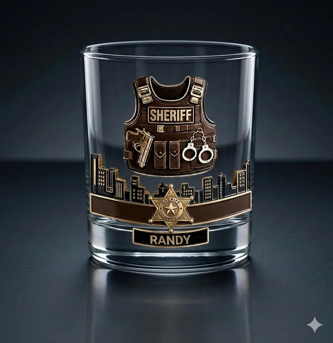 Personalized First Responder Whiskey Glass