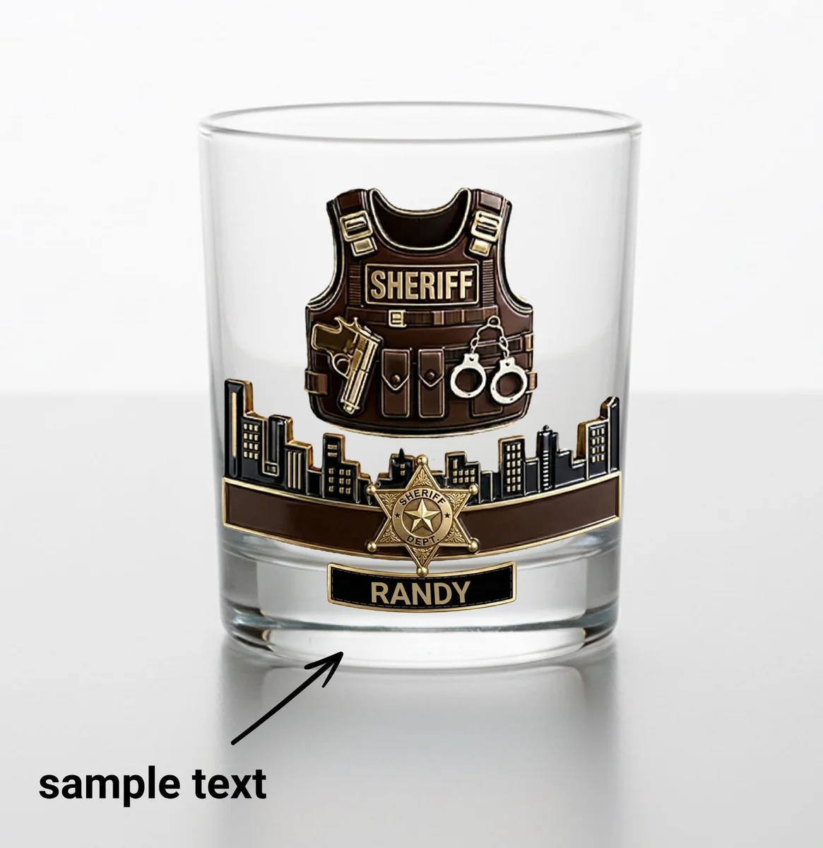 View 3 of Personalized First Responder Whiskey Glass