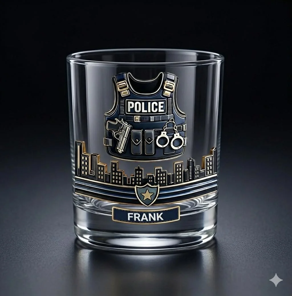 Personalized First Responder Whiskey Glass