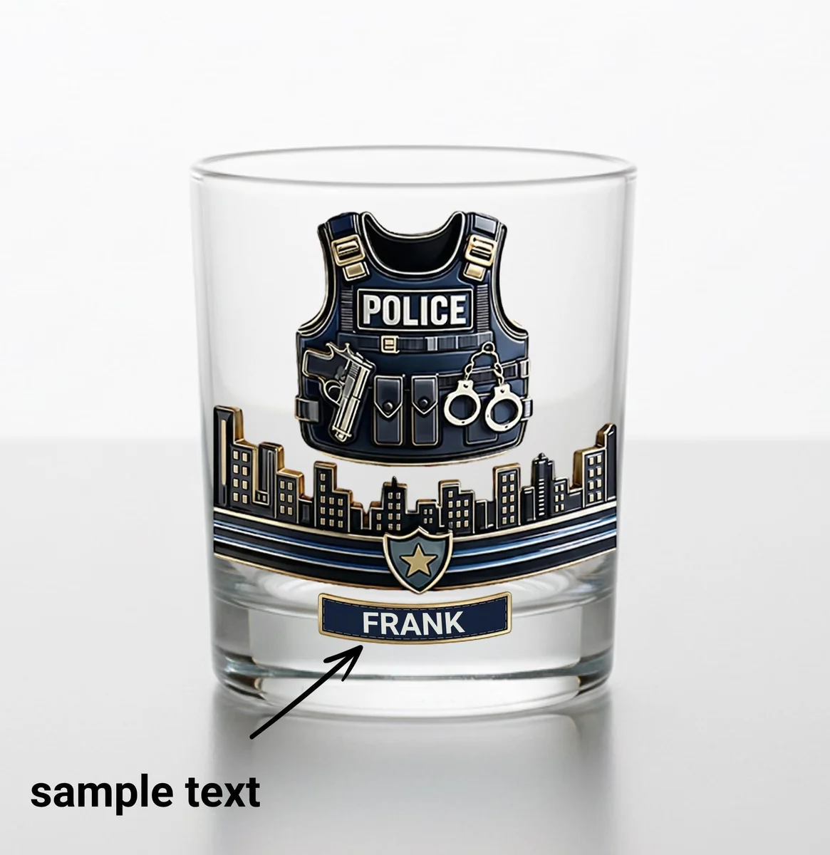View 2 of Personalized First Responder Whiskey Glass