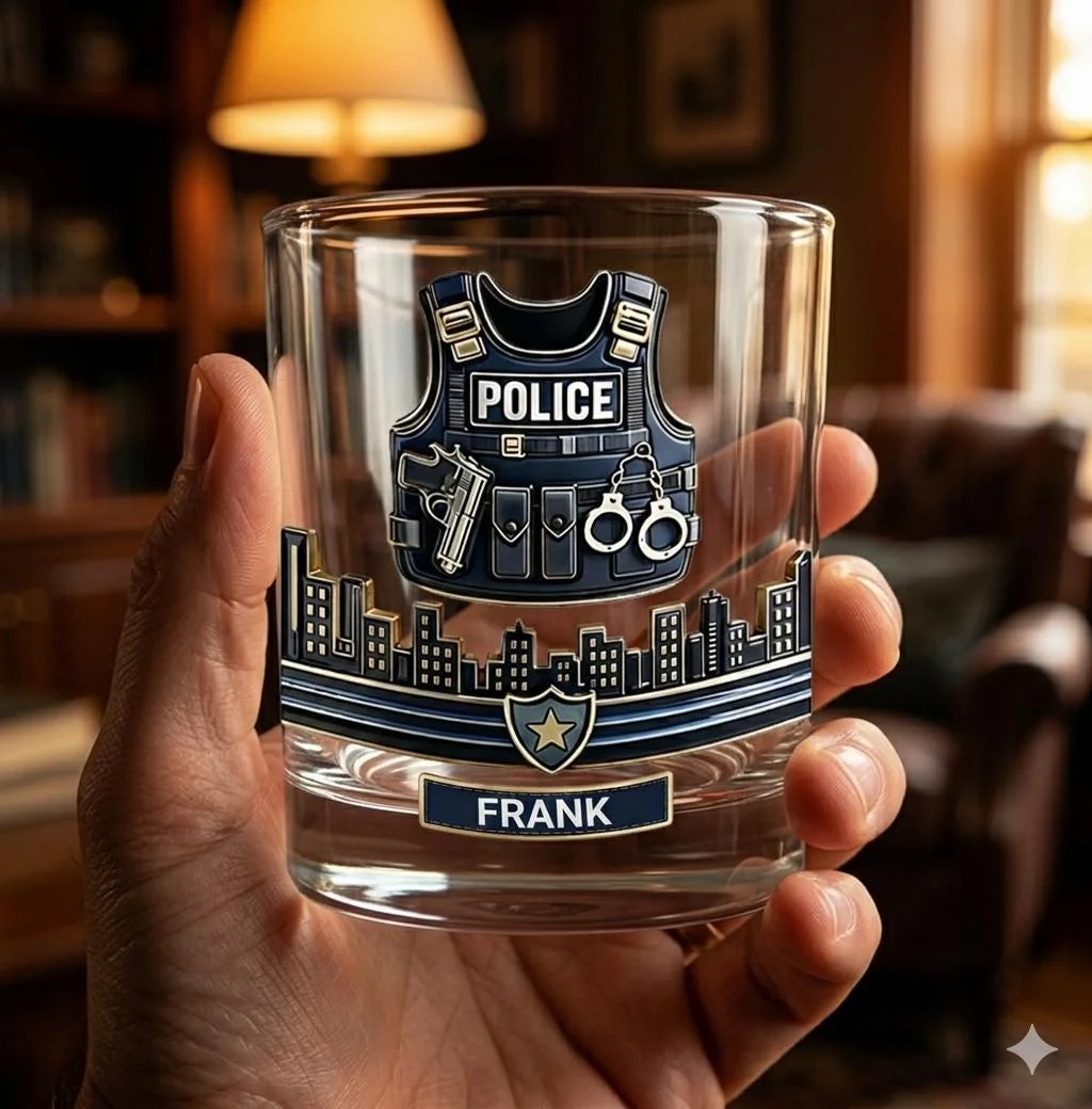 View 4 of Personalized First Responder Whiskey Glass