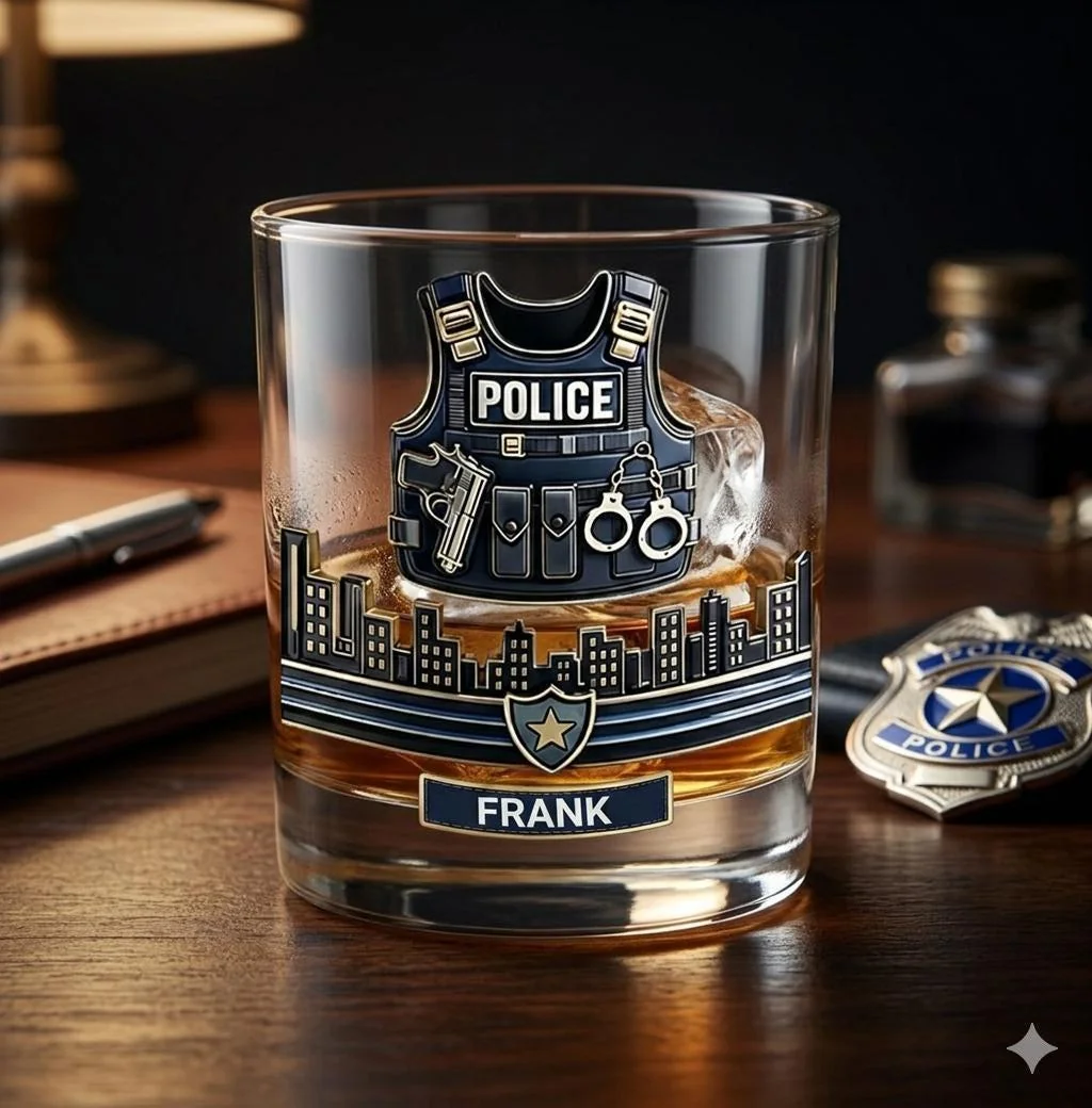 View 5 of Personalized First Responder Whiskey Glass