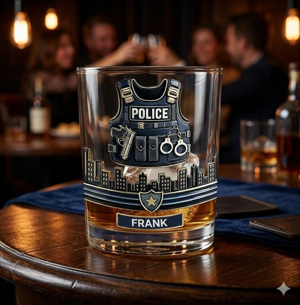 View 6 of Personalized First Responder Whiskey Glass