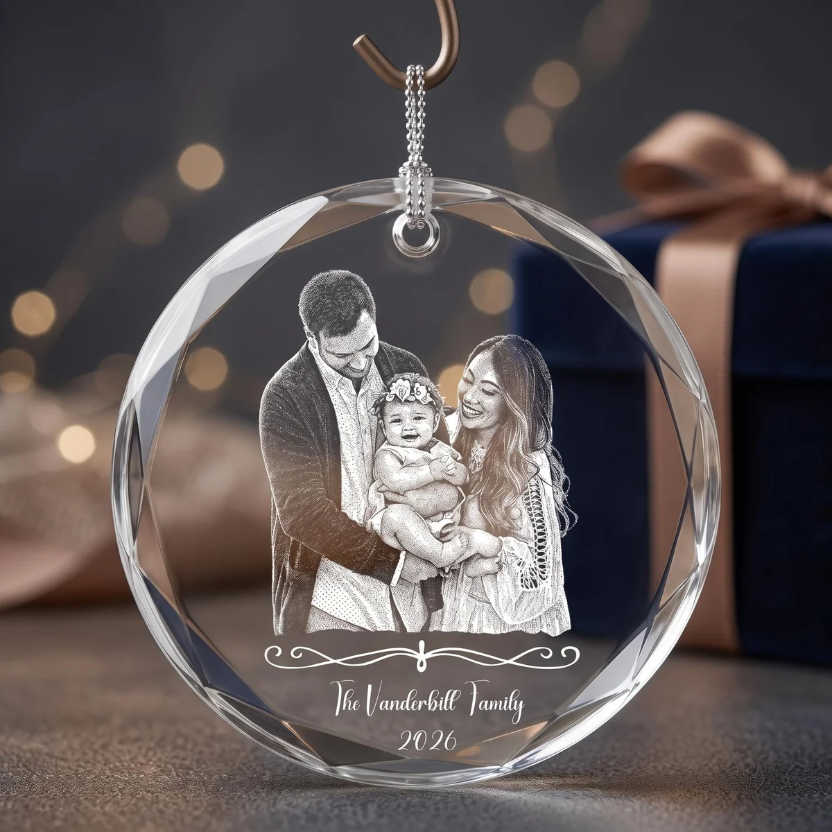 View 3 of Personalized Laser Engraved Heart Ornament