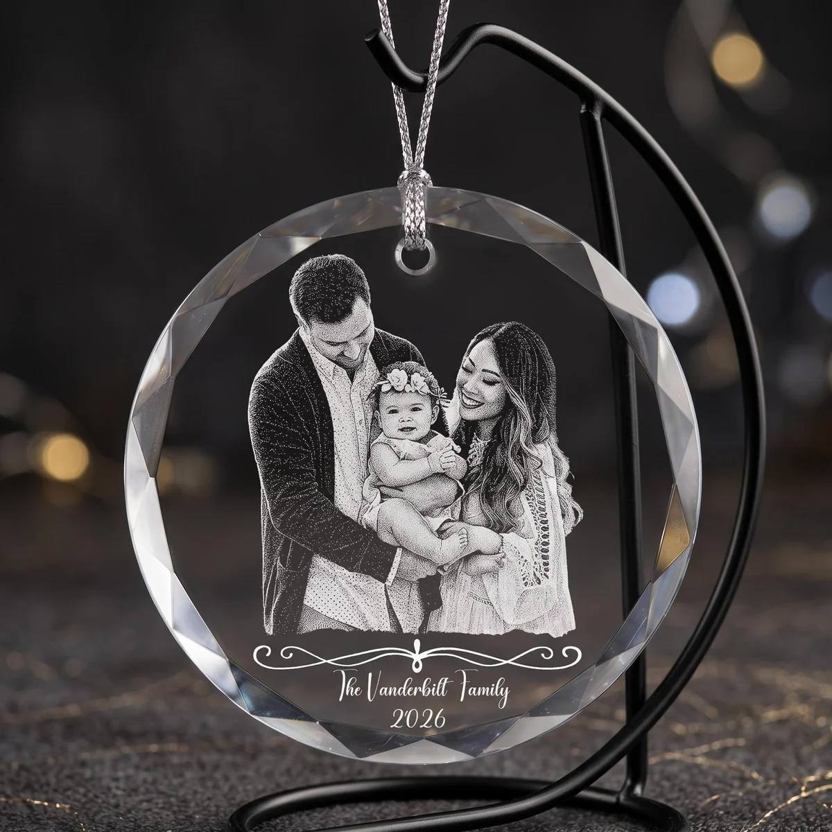 View 5 of Personalized Laser Engraved Heart Ornament