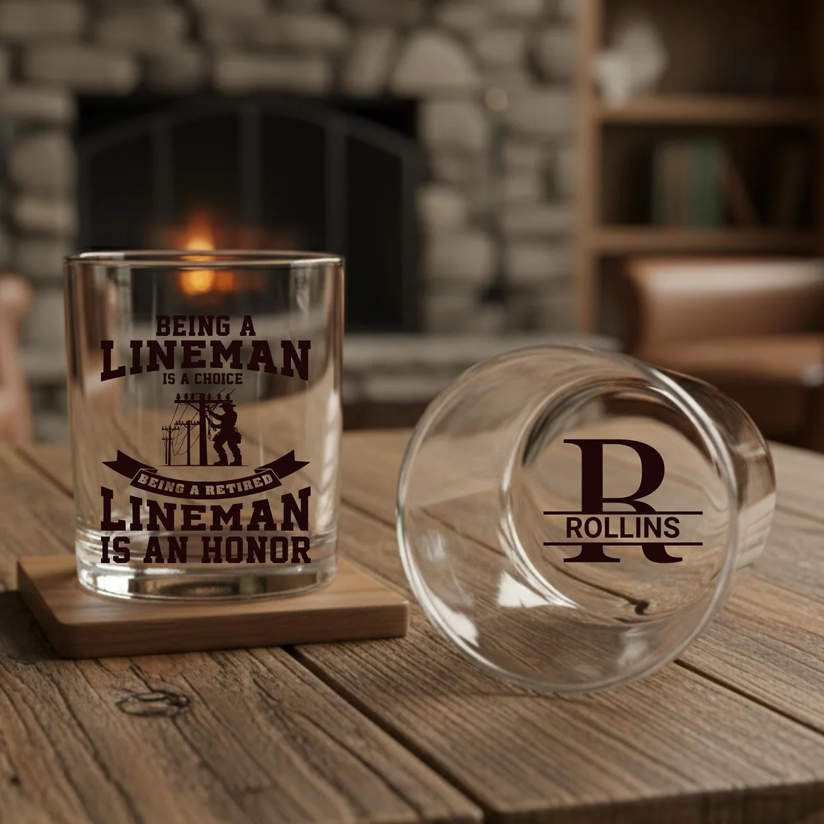 View 3 of Personalized Lineman Retirement Gift