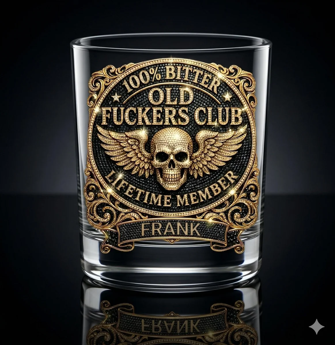 Personalized Old Fckers Club Whiskey Glass