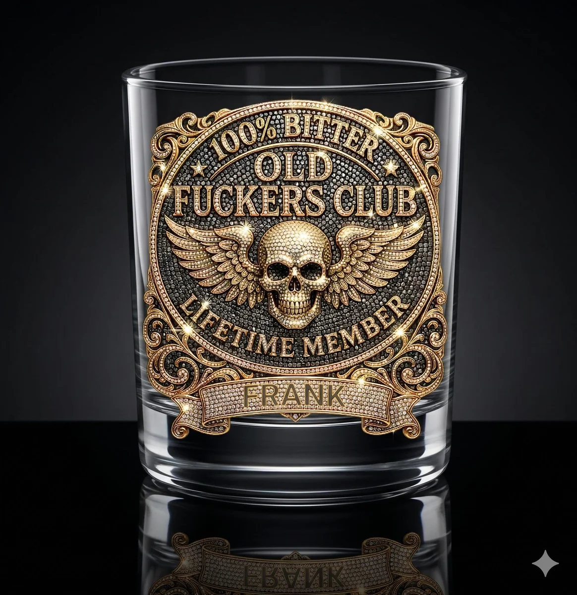 View 2 of Personalized Old Fckers Club Whiskey Glass